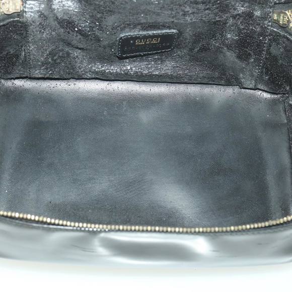 GUCCI Bamboo Vanity Cosmetic Pouch Patent leather Black 032 1705 Auth bs4532 - Picture 11 of 16